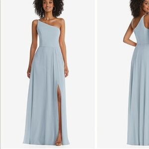 After Six Maxi dress with Shirred front slit in Mist